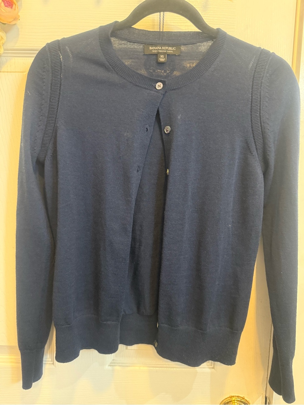 Banana Republic Navy Crewneck Cardigan